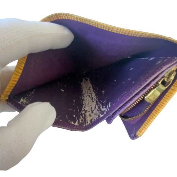 LOUIS VUITTON BILLETS TRESOR BIFOLD EPI LEATHER WALLET YELLOW - Picture 8 of 8